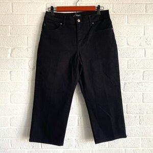 Lee Relaxed Fit Women's Denim Capri Jeans Black Size 8 Summer Casual Basic